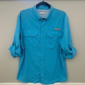 Columbia PFG Blue Fishing Shirt